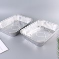thumbnail image 3 of 25 Fiambrera desechable de papel de aluminio Caja de embalaje para barbacoa Caja de lata rectangular para llevar Fiambrera de comida rápida JAMW Sencillez, 3 of 5