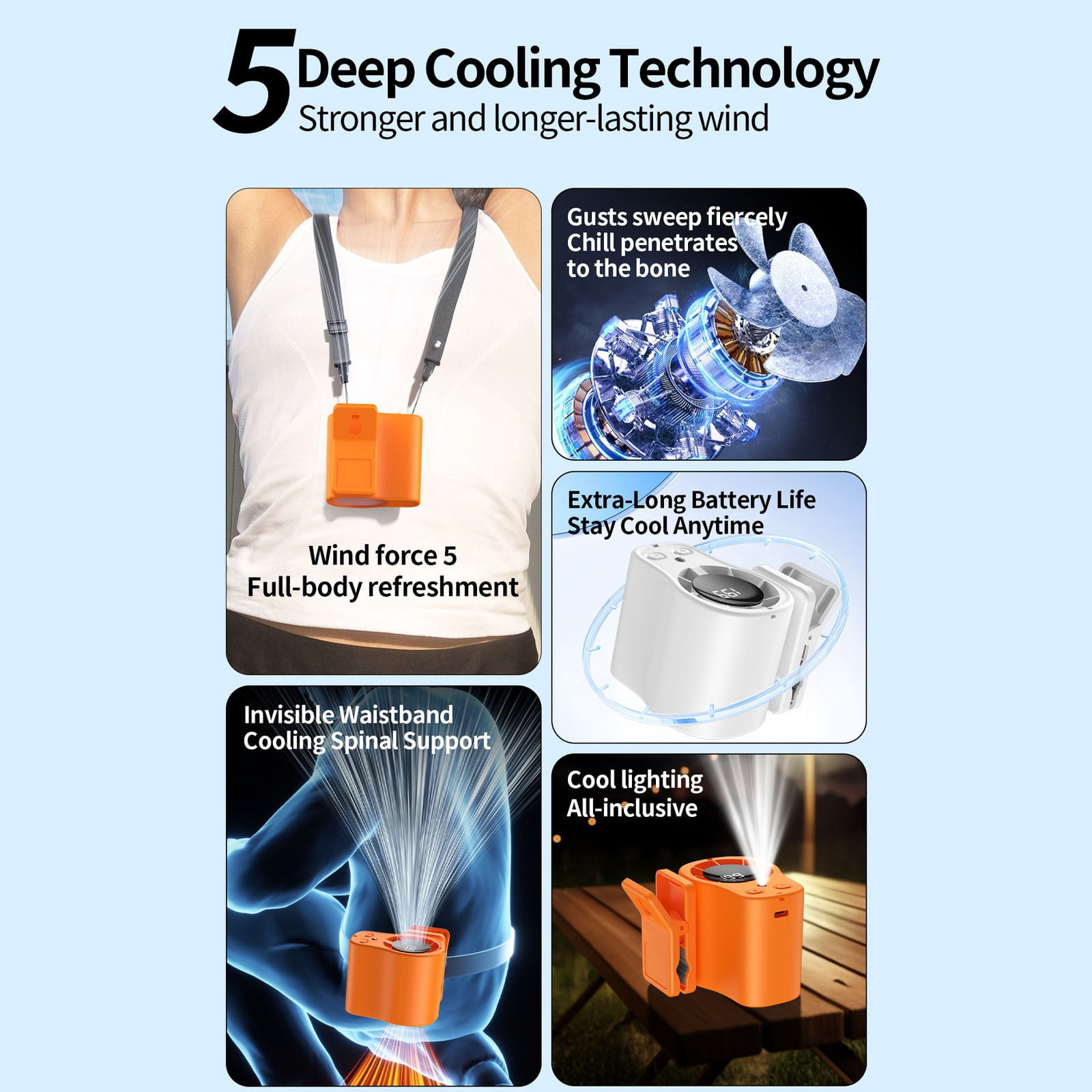 2026 Car Clip-On Air Conditioner Fan with LED Display, 360° Rotation, 100 Speeds, USB Rechargeable