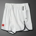 thumbnail image 3 of CaComMARK PI Shorts for Men Quick Drying Fitness Running Shorts Solid Color Pocket Drawstring Casual Sports Shorts White 16(5XL), 3 of 4