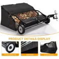 thumbnail image 3 of Dextrus 48" Tow Behind Lawn Sweeper Leaf Collector Sweeper for Lawn Grass Sweeper Hopper Garden, 3 of 8