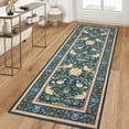 thumbnail image 5 of Garvee 2'x6' Floral Animal Print Runner Rug Washable Rugs, Low Pile Stain Resistant Rug Botanical Bird Soft Carpet for Hallway Bedroom Kitchen, Blue, 5 of 8
