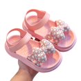 thumbnail image 2 of Baby Toddler Girls Soft Open Toe Summer Sandals Flower Princess Flat Shoes, 2 of 6