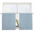 thumbnail image 2 of Sky Blue Semi Sheer Window Curtains 54 Inches Long, Modern Pure Winter Sky Blue Rod Pocket Voile Silky Chiffon Curtain Light Filtering Drapes for Living Room, Kitchen, Bedroom, 52"x54", 2 Panels, 2 of 9