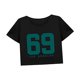 thumbnail image 5 of Camiseta corta con cuello redondo para mujer, moda femenina, para caminar durante las vacaciones S, 5 of 7