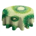 thumbnail image 4 of Green Tie Dye Pattern Round Tablecloth 60"x60",Wrinkle Wipeable Table Cloth for Kitchen Dining Room Picnic Patio Party, 4 of 6