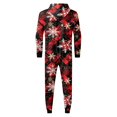thumbnail image 3 of Hwmodou Matching Christmas Pajamas For Family Cozy Homewear Snowflake Plaid Print Hooded Loungewear7 Holiday Santa Claus Sleepwear Xmas Pjs Set For Couples And Kids, 3 of 7