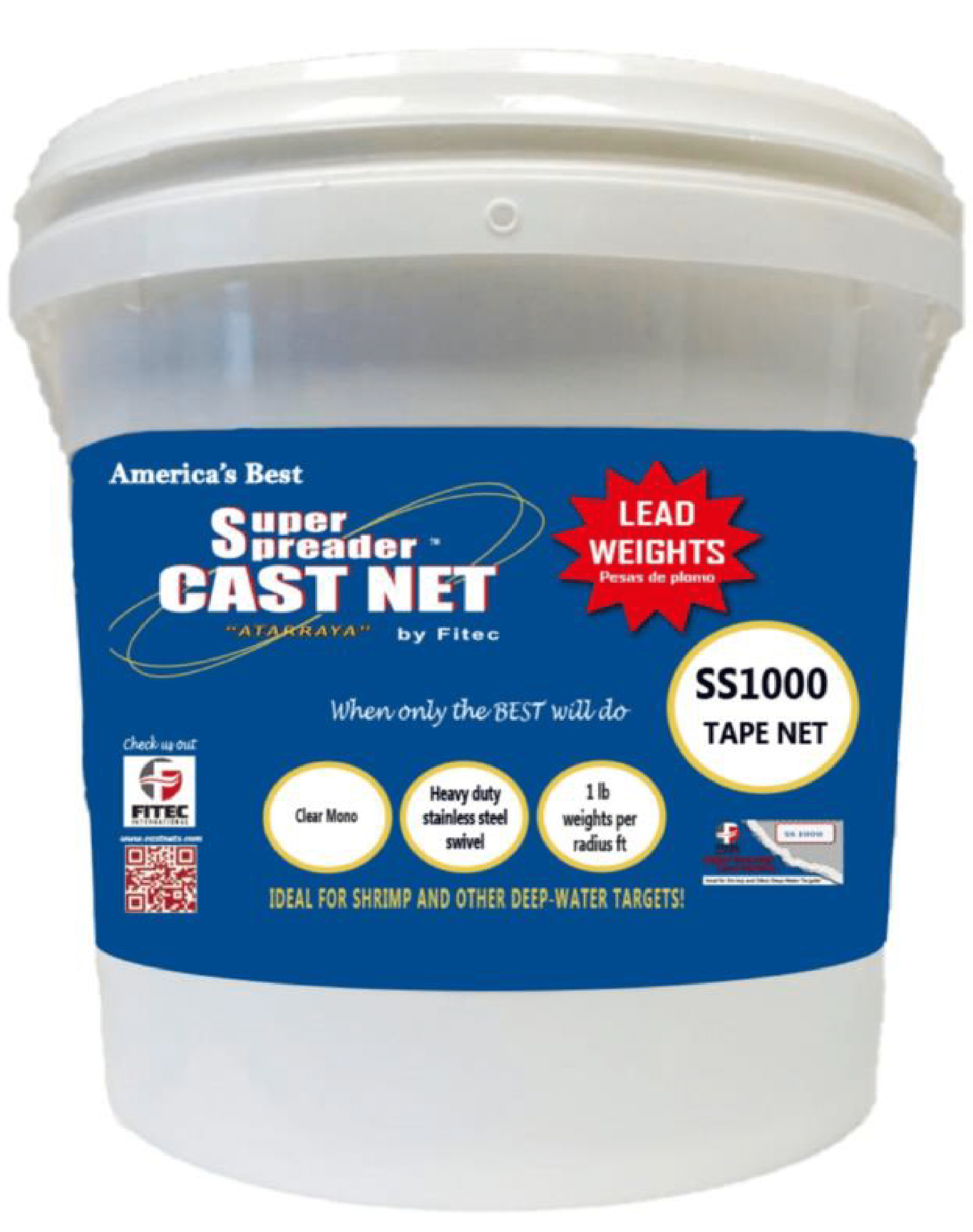 3 ft Cast Net 10130 3/8 Sq. Mesh Mono Super Spreader Cast Net 