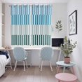 thumbnail image 5 of Colorful Stripe Kitchen Curtains 63 Inch Length, Modern Teal Blue Green Vertical Striped Grommet Top Bedroom Living Room Curtains, Light Filtering Cafe Curtain Drapes 2 Panels Set 104''x63'', 5 of 9