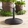 thumbnail image 1 of Walker Edison UB30RWRAB Base de Parasol de Terrasse Extérieure Ronde de Style Osier - Bronze Antique, 1 of 7
