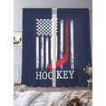 thumbnail image 3 of Navy Blue American Flag Sheer Curtains 108 Inch Length 2 Panels Set Window Treatments, Abstract Red Hockey Stripes Us Flag Rod Pocket Semi Curtains for Living Room/Bedroom/Kitchen, 104"W x 108"L, 3 of 7