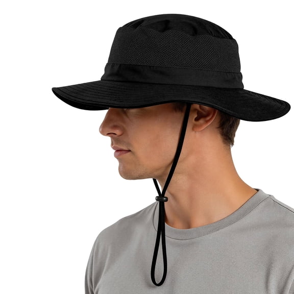 Weikingp Sun Hat for Men Wide Brim Hats Bucket Hats for Men Walking Hat Garden Hats for Mens Floppy Sun Hats Mens Beach Hat Boating Hat Packable Sun Hat Large Brim Hats for Mens Black