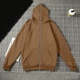 thumbnail image 2 of Dagugfen Sweatshirts for Men with Hooded Long Sleeve Full Zip up Cinch Cuff Loose Fitted Sports Casual Sweatshirts with Pockets(XXL,Coffee), 2 of 5