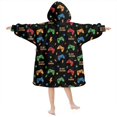 thumbnail image 2 of Game Controller Black Pattern Lamb Fleece Blanket Hoodies for Teens ,Teens Oversize Sherpa Wearable Hooded Blanket Sweatshirt with Super Pockets, 2 of 6