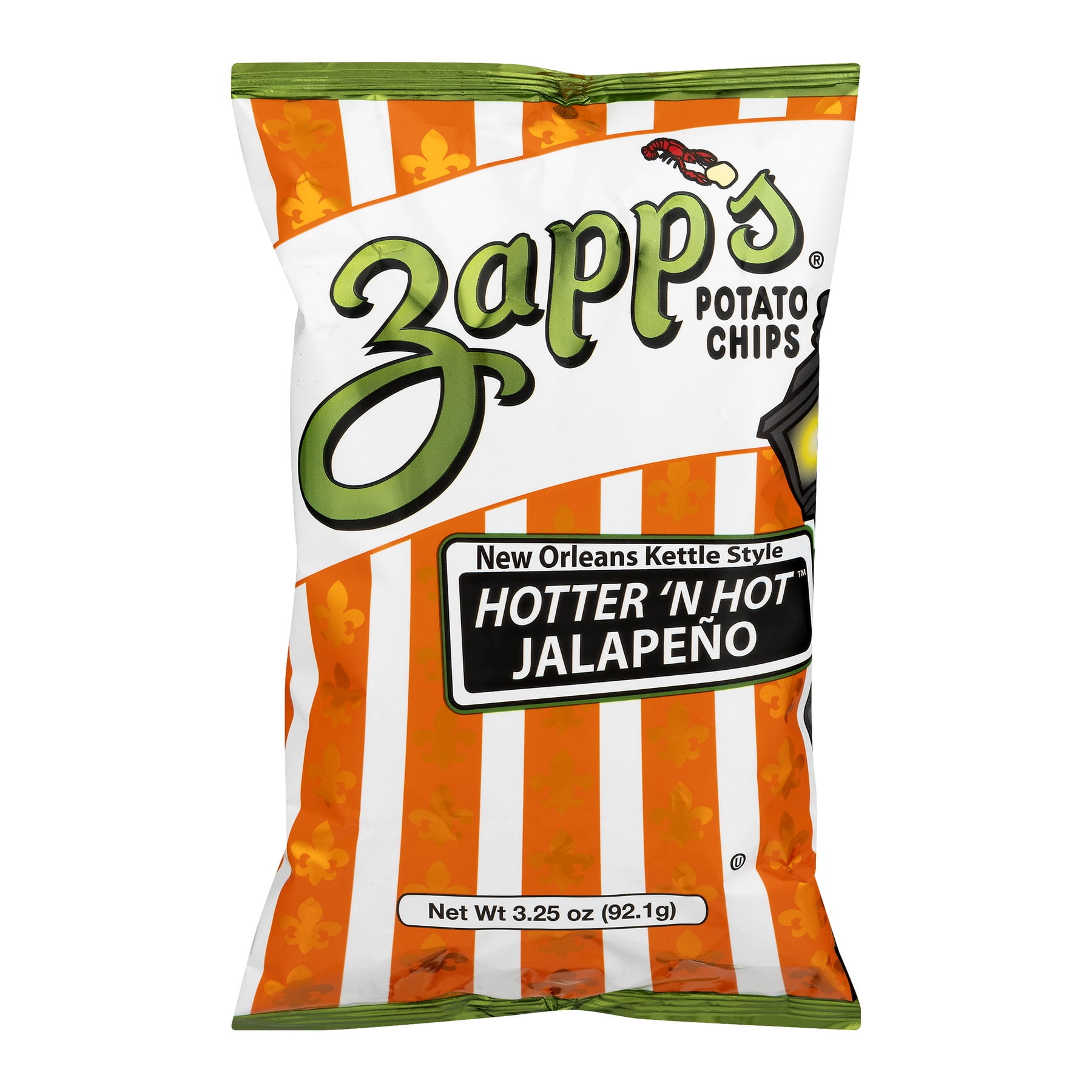 Zapp's New Orleans Kettle Style Potato Chips Hotter 'N Hot Jalapeno