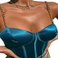 thumbnail image 1 of Débardeurs Sans Manches de Couleur Unie avec Sangle de Chaîne Bas-Découpé Rembourré T-Shirt Débardeurs Rouges L, 1 of 7