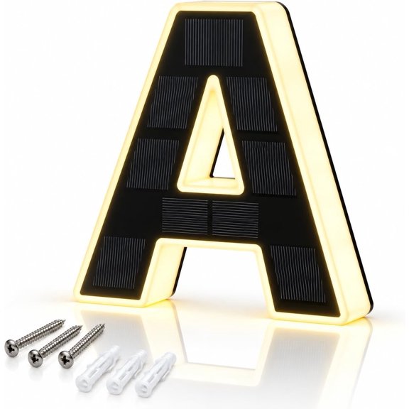 Solar Powered Address Numbers, LED Lighted House Sign for Outside
