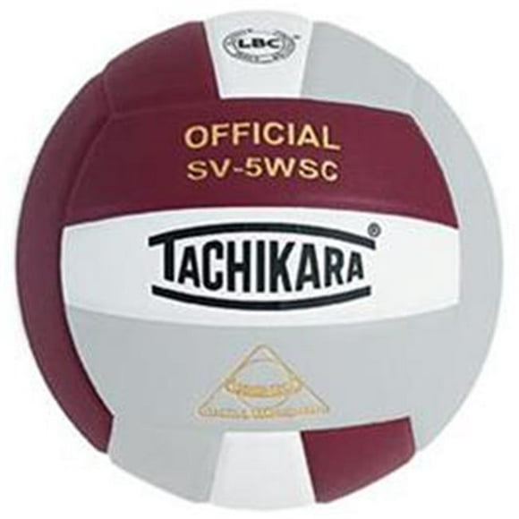 Tachikara SV5WSC.CWSL Sensi-Tec Composite High Performance Volleyball - Cardinal-White-Silver Gray
