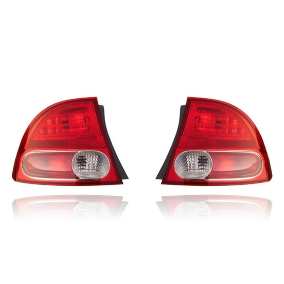 Tail Light - Cooling Direct Fit/For HO2801165; HO2800166 06-08 Honda Civic-Sedan/Hybrid - Pair Left and Right (On Rear Body), CAPA