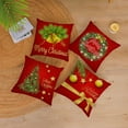 thumbnail image 4 of Merry Christmas Pillow Covers 16x16 Set of 4 Velvet Christmas Pillow Cases Red Green Xmas Winter Holiday Throw Pillow Covers Christmas Tree Cushion Covers for Outdoor Home Bed Sofa Couch(16 Inch), 4 of 5