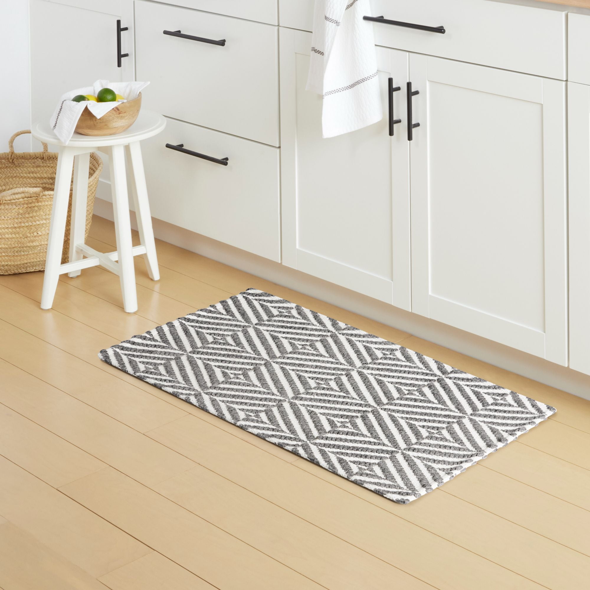 Mainstays Montana Woven Fabric Indoor Mat, 18" x 27", Grey, Available in Multiple Colors
