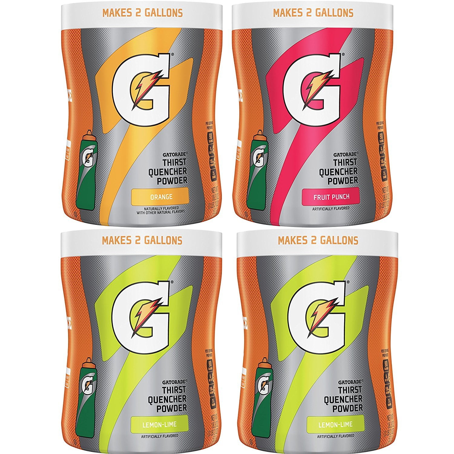 Gatorade Thirst Quencher Powder Variety Pack, 18.3 Ounce, 4 Canisters