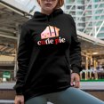 thumbnail image 2 of Cutie Pie Romantic Holiday Perfect Gift, Black Hooded Sweatshirt or Hoodie, Small, 2 of 5
