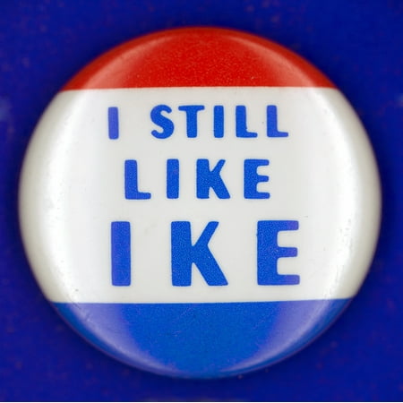 - Presidential Campaign 1956 Nrepublican Button From The 1956 Presidential Campaign Supporting The Re-Election Of President Dwight D Eisenhower Rolled Canvas Art - (24 x 36)