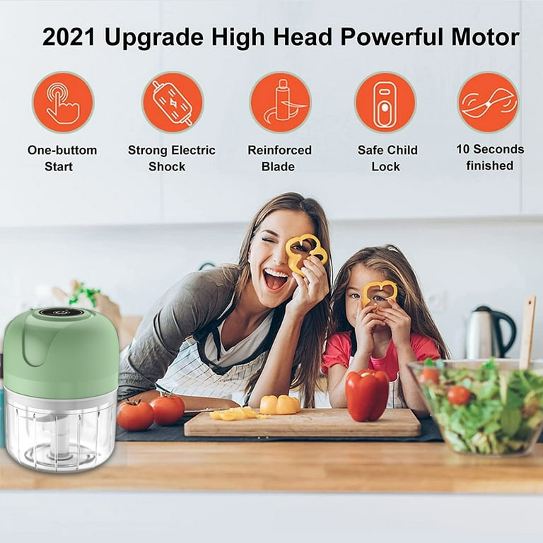 Lychee Electric Garlic Chopper Portable Food Processor Small Rechargeble Mini Garlic Mincer for Dicing, Ginger, Chili, Fruits, Onions Pepper and Baby