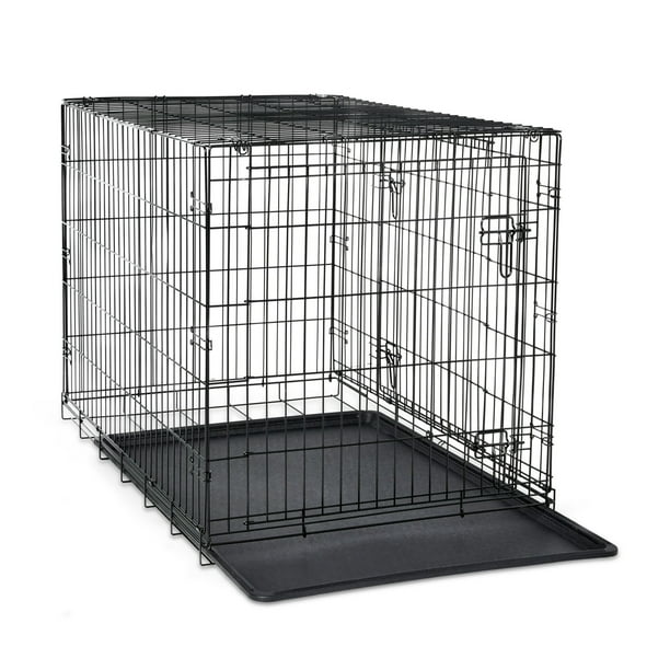 Vibrant Life Double-Door Metal Wire Dog Crate with Divider,30in