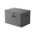 thumbnail image 2 of PATLOLLAV Gray Storage Bins with Lock,Storage Boxes with Handles Board Foldable Lidded Cotton Linen Fabric Home Cubes Baskets Closet Clothes Organizer Containers,18x12x12inch, 2 of 5