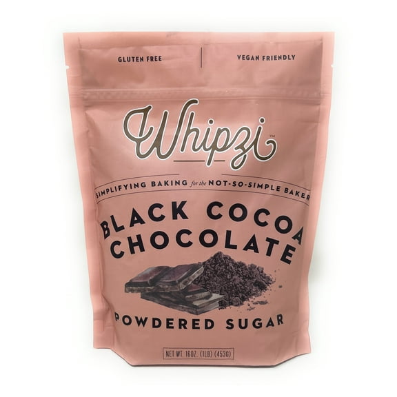 Whipzi Black Cocoa Chocolate Flavored Powdered Sugar 16oz - 1 bag