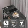 thumbnail image 5 of PrimeCook Shop Small Narrow End Table with Charging Station, Set of 2, Side Table with Outlets, Nightstand with 2 Cloth Drawers, Couch Table, for Living Room, Bedroom, Bedside, Charcoal Grey, 5 of 16