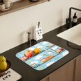 thumbnail image 5 of Yayeee Drying Mat for Kitchen Counter Dishes Microfiber Coffee Decorative Pad, Cartoon Train Pattern, 5 of 9