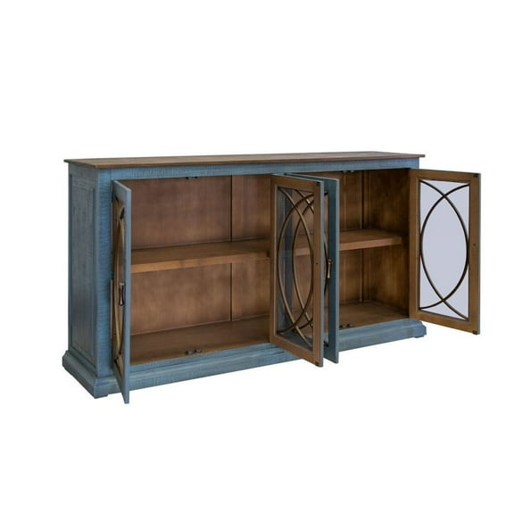 Crafters and Weavers Nordic Rustic Modern Blue Console / Sideboard - 77"