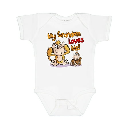 

Inktastic My Grandma Loves Me Monkey Gift Baby Boy or Baby Girl Bodysuit