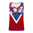 thumbnail image 4 of TEAJOPSUU Womens July 4th Tank Tops USA Printed V-Neck Sleeveless Blouses Red White Blue Loose Fitted Summer Tank J-Multicolor, 4 of 5