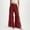 Wine, variant on Hvot&aat Women's Solid Color Pleated Hem Loose Skirt Pants Style Pants Ruffle Hem Wide Leg Beach Trousers Flowy Boho Flared Pants