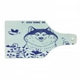 thumbnail image 1 of Alaskan Malamute Cutting Board, Happy Doggy in Blossoming Spring Field with Singing Birds and Flowers, Decorative Tempered Glass Cutting and Serving Board, Wine Bottle Shape, Blue White, by Ambesonne, 1 of 1