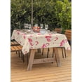 thumbnail image 2 of Outdoor Tablecloth with Umbrella Hole and Zipper, Pink Flamingo Rectangle Table Cloth 60x84 Inch Waterproof Tablecloth, Summer Animals Rustic Picnic Table Cover for Patio Camping, 2 of 7