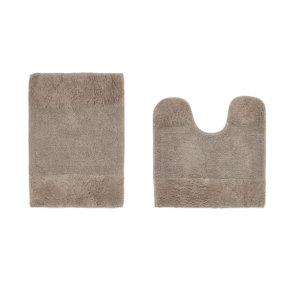 Better Trends 2 Piece Bathroom Rug Set, 100% Cotton, Extra Soft Tufted Bath Mat, Water Absorbent & Non Slip Bath Rug, (Beige) Granada Collection