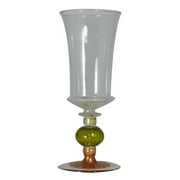 Set of 2 Clear Acorn Wine Drinking Goblets with Hand Painted Stem 7.75" by Crafted Creations