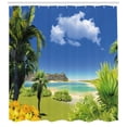 thumbnail image 3 of Ambesonne Beach Shower Curtain, Paradise Palms Island, 69"Wx70"L, Multicolor, 3 of 3