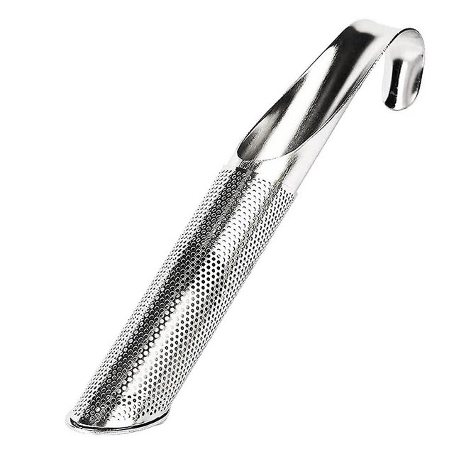 Colador de té de acero inoxidable para té suelto, café, mango largo Afortunado Sencillez