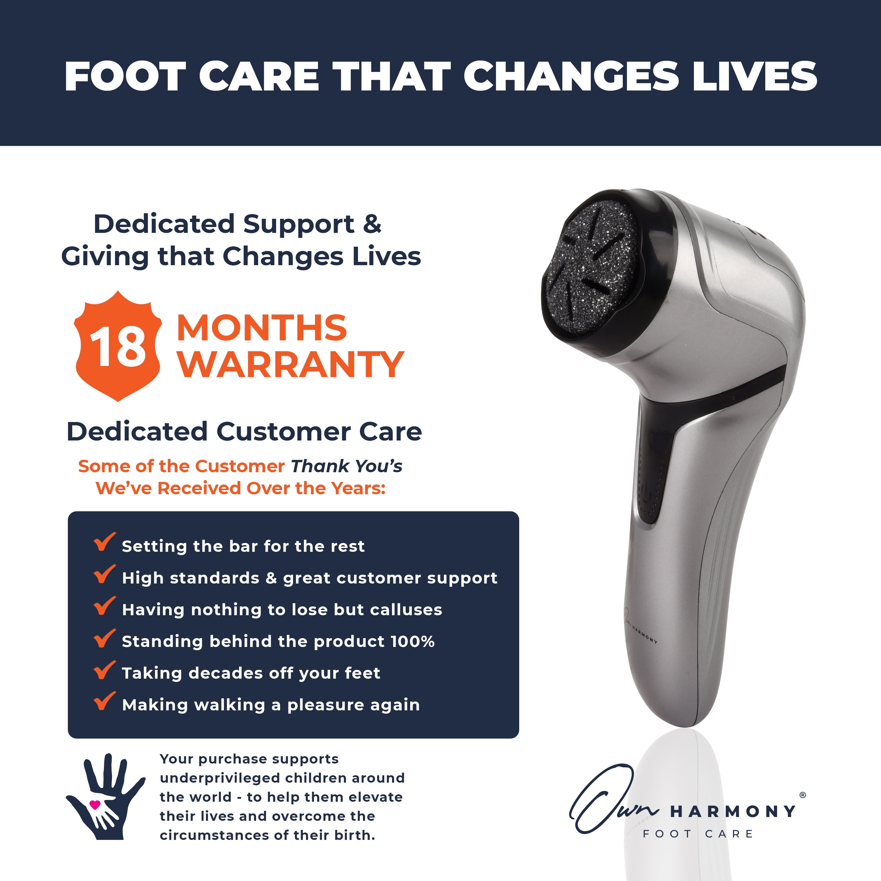 Own Harmony Electric Foot Callus Remover with Vacuum Absorption- Professional Pedicure Tools for Powerful Pedi Care - 3 Rollers Portable Electronic Feet File CR2100- Best for Hard, Dry, Cracked Heels