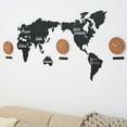 thumbnail image 1 of Dvkptbk Cotton F Lag World DIY Wall Clock Map Sticker Home Office Decor Clock Home Decor, 1 of 4