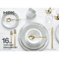 thumbnail image 3 of Safdie & Co. 16-Piece Round Rim Dinnerware Set, Taupe, Band, 3 of 4