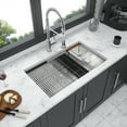 thumbnail image 5 of 32x19x10 Inches Brushed Nickel 16-Gauge Stainless Steel Undermount Single Bowl Kitchen Sink, 5 of 7