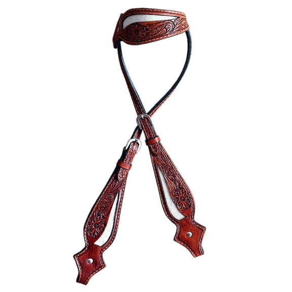 HILASON Western Horse Headstall Genuine American Leather Floral brown