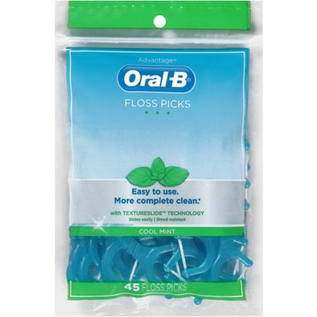 Oral-B Advantage Floss Cool Mint Picks, 45ct