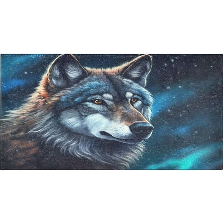 

SKYSONIC Starry Night Wolf Kitchen Mats 20 x39 Absorbent Non Slip Runner Rug Machine Washable Kitchen Floor Mat for Home Bathroom Door